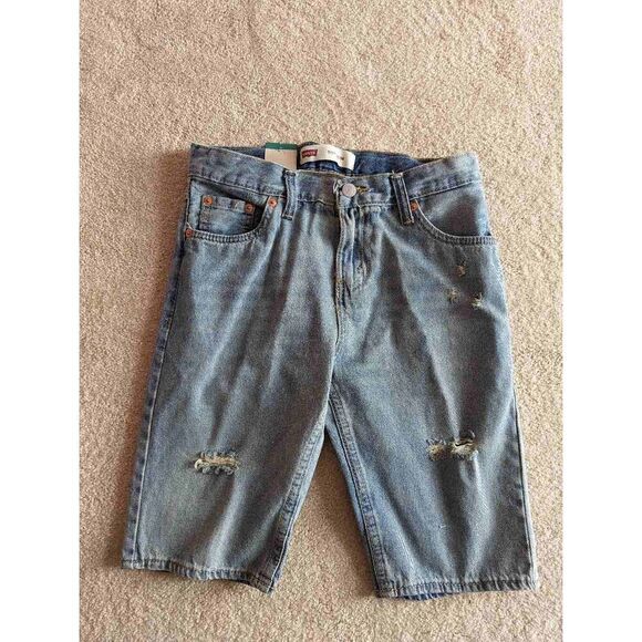 Levis Youth Denim 511 Waist 27 Sz 14R Distressed Short NWT - Picture 1 of 3
